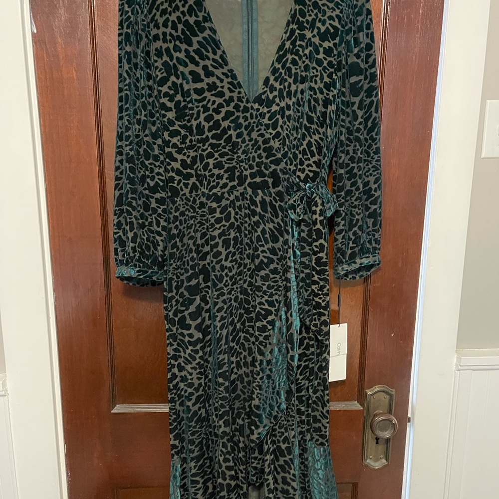 Calvin Klein Velvet Burnout Animal Print  Dress